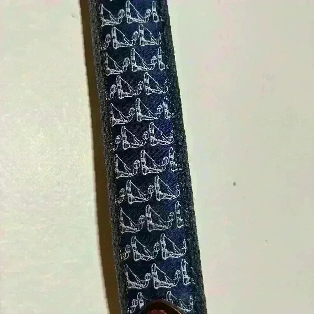 Boys Golf Belt Size 20 (5-6 year old) Leather Canvas Navy Golfer Brass Buckle